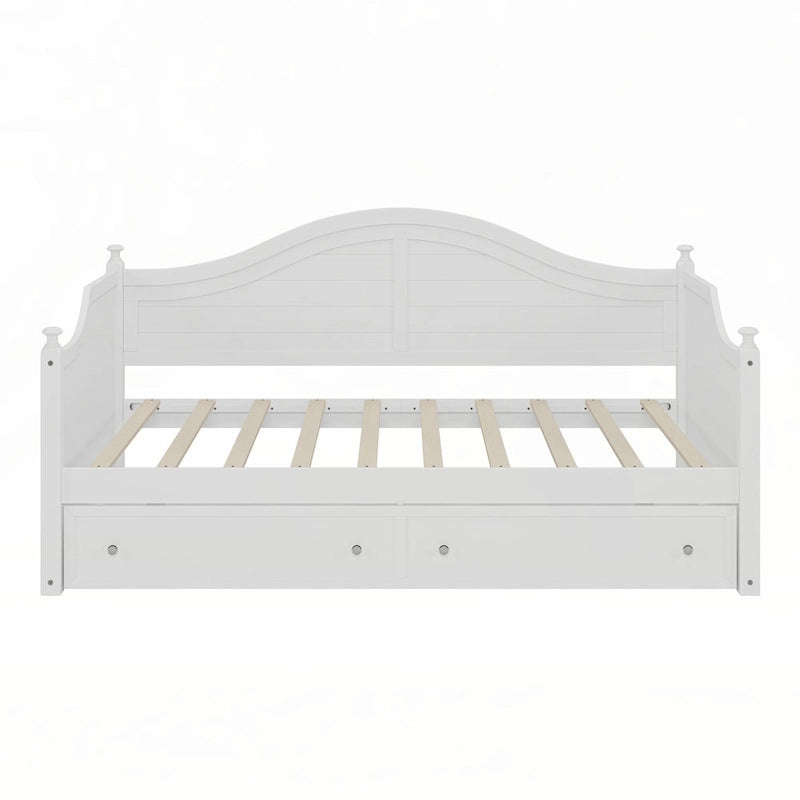 Cama Nido Doble Blanca con 2 Cajones de Almacenamiento, 1 Persona