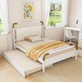 Cama Queen de plataforma con dosel blanco con cajones y nido doble, capacidad para 2 personas