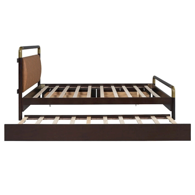 Cama Queen de plataforma con dosel blanco con cajones y nido doble, capacidad para 2 personas