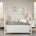 Cama con dosel Queen Blanca / Espresso, 190,5 cm de altura, Capacidad para 1 o 2 personas