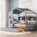 Cama tipo plataforma tapizada gris con cabecero alado y 4 cajones de almacenaje, para 2 personas, matrimonial/Queen