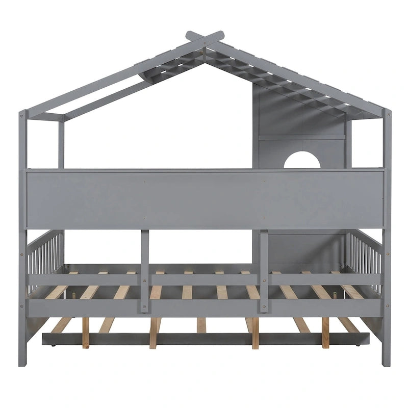 Cama tipo plataforma tapizada gris con cabecero alado y 4 cajones de almacenaje, para 2 personas, matrimonial/Queen