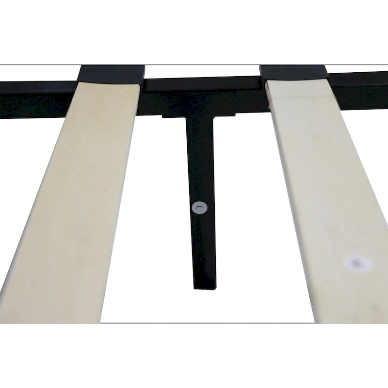 Cama Plataforma Gris Tamaño Queen Tapizada, Cabecero de Lino, Para 2 Personas