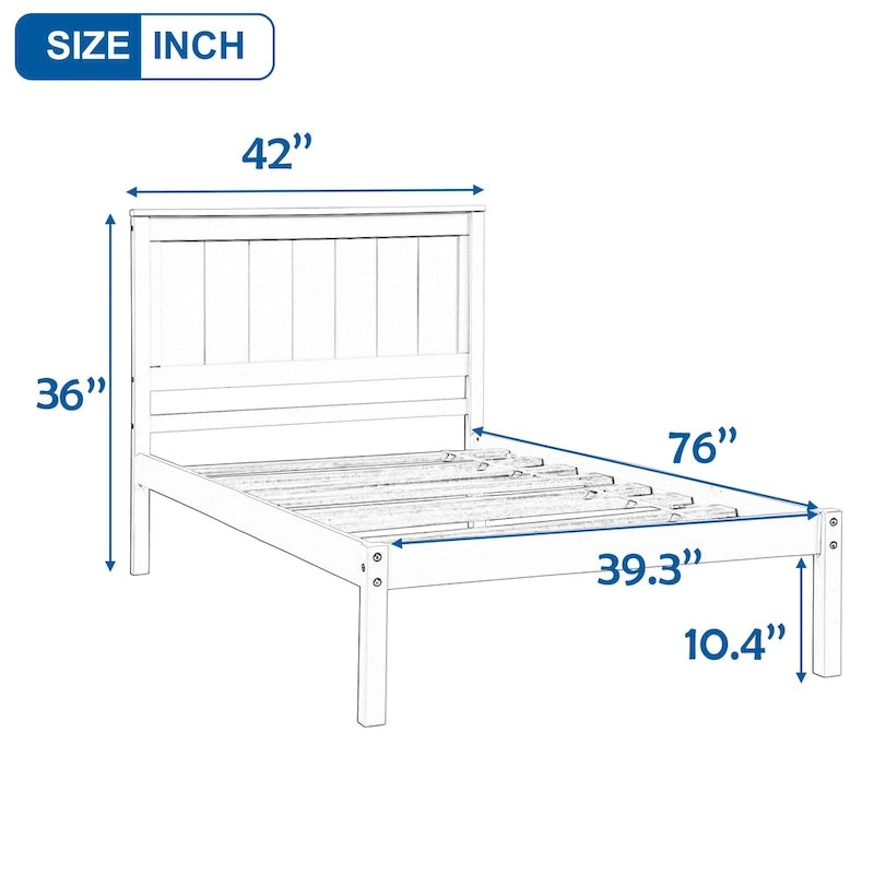 Base de cama con cabecero Espresso, soporte de láminas de madera, tamaño individual/matrimonial