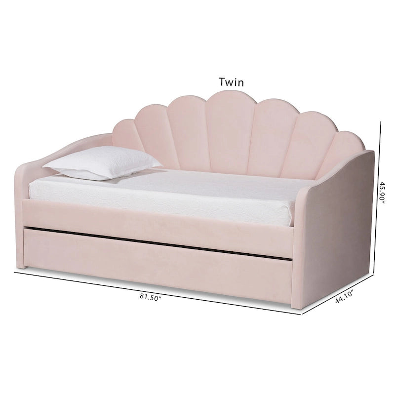 Cama nido de terciopelo rosa claro – Estilo moderno, capacidad para 1 o 2 personas