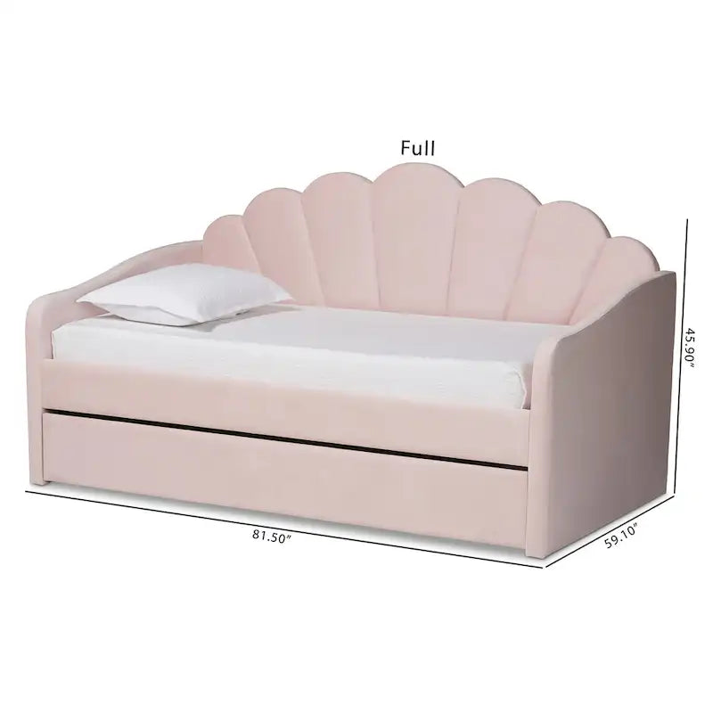 Cama nido de terciopelo rosa claro – Estilo moderno, capacidad para 1 o 2 personas