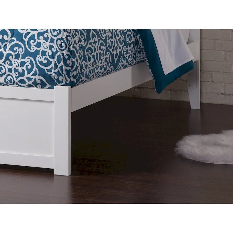 Cama King con plataforma y nido individual XL en nogal/blanco/espresso/gris, capacidad para 2 personas