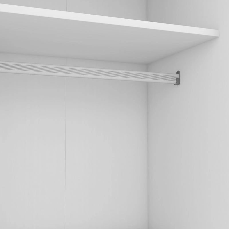 Armario corredero de 3 puertas de nogal/blanco con estantes y barra para colgar, para 1