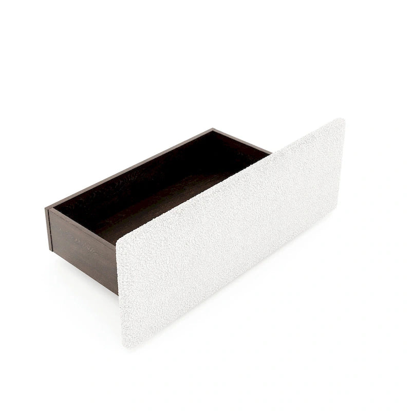 Cama tapizada de plataforma tamaño matrimonial (Full Size) blanca/gris con 4 cajones, para 2