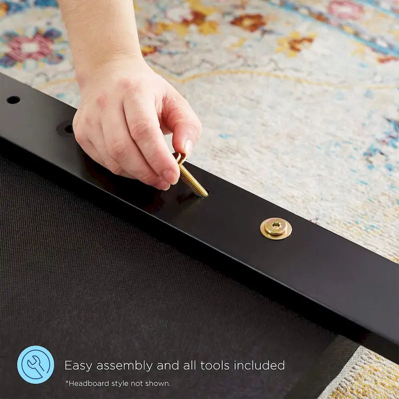 Cabecero de cama de matrimonio de arco, de caña tejida, en nogal/gris/negro – Cama individual