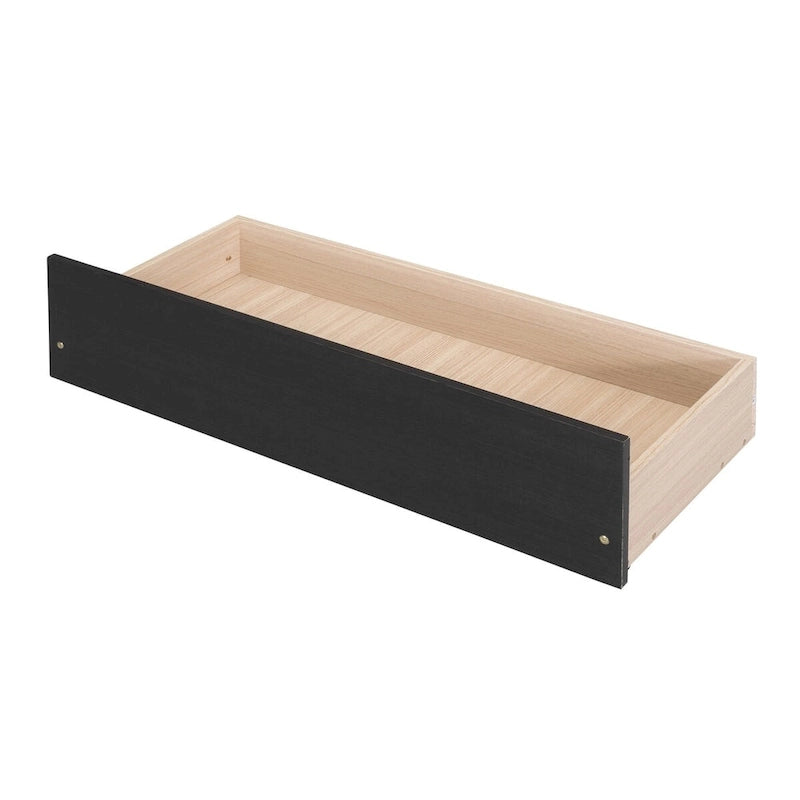 Cama de Plataforma de Madera Individual (Twin) de Roble/Espresso/Gris/Blanco con 4 Cajones