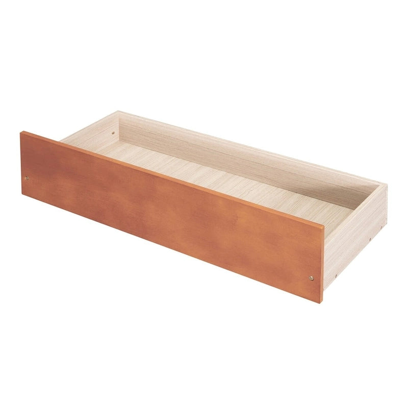 Cama de Plataforma de Madera Individual (Twin) de Roble/Espresso/Gris/Blanco con 4 Cajones