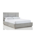Glimps California King Platform Bed, Cross Grain Panel Headboard, Gray