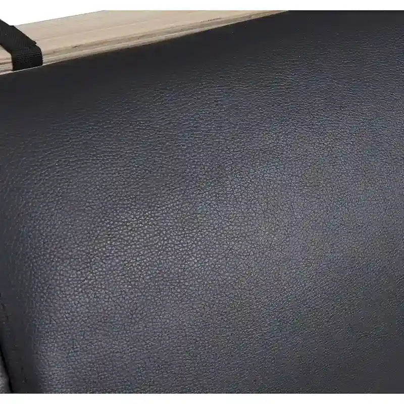 Cama de plataforma de cuero sintético tamaño matrimonial en blanco/negro con luces LED, para 2 personas