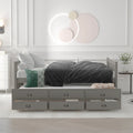 Cama Nido Gris/Blanca para Dos Personas con Cajones y Cama Adicional, para 2 personas