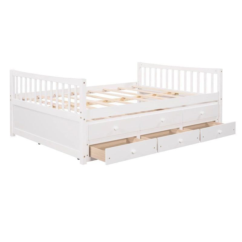 Cama Nido Gris/Blanca para Dos Personas con Cajones y Cama Adicional, para 2 personas