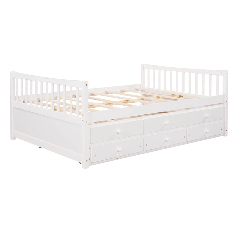 Cama Nido Gris/Blanca para Dos Personas con Cajones y Cama Adicional, para 2 personas