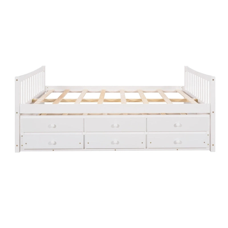 Cama Nido Gris/Blanca para Dos Personas con Cajones y Cama Adicional, para 2 personas