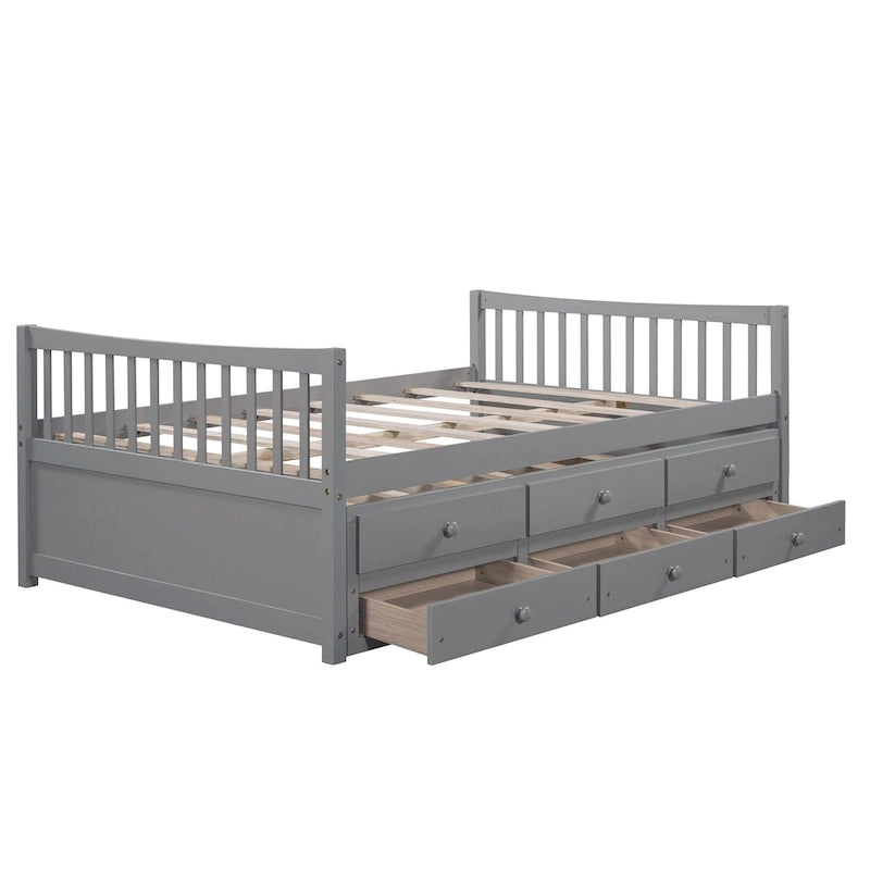 Cama Nido Gris/Blanca para Dos Personas con Cajones y Cama Adicional, para 2 personas