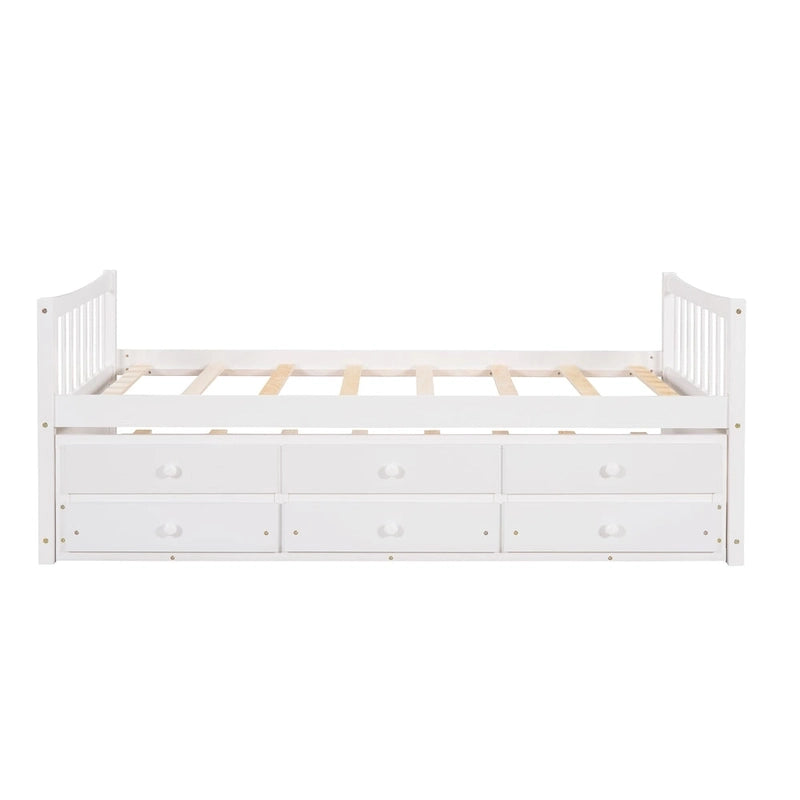 Cama Nido Gris/Blanca para Dos Personas con Cajones y Cama Adicional, para 2 personas