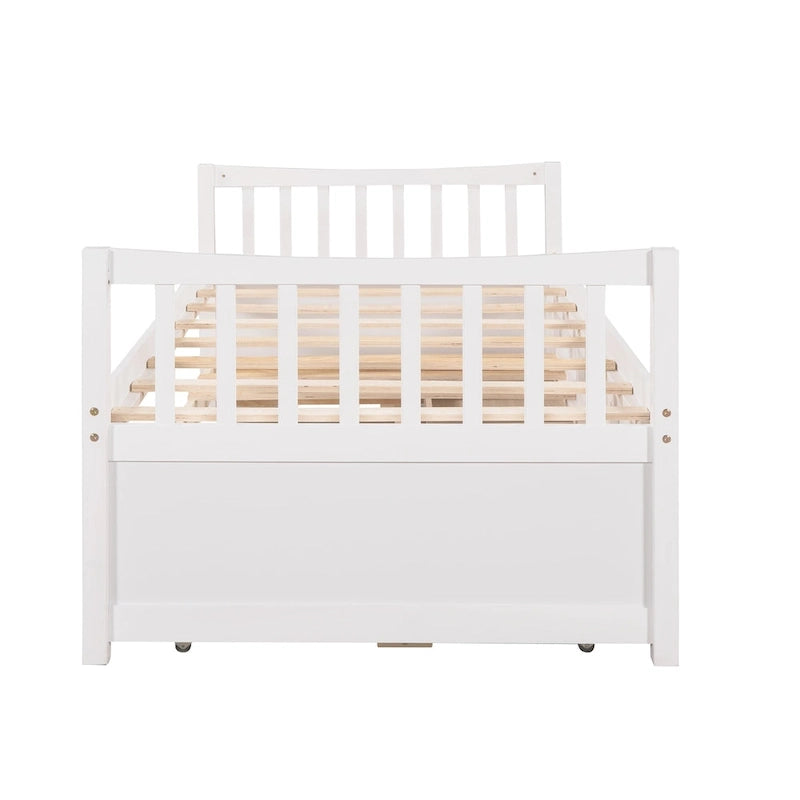 Cama Nido Gris/Blanca para Dos Personas con Cajones y Cama Adicional, para 2 personas