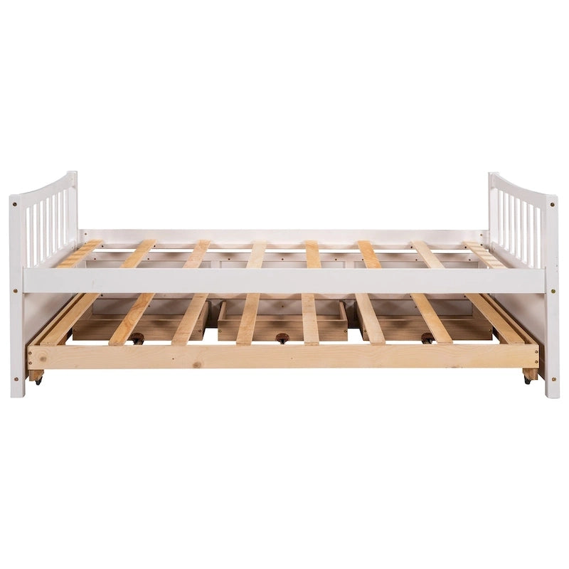 Cama Nido Gris/Blanca para Dos Personas con Cajones y Cama Adicional, para 2 personas