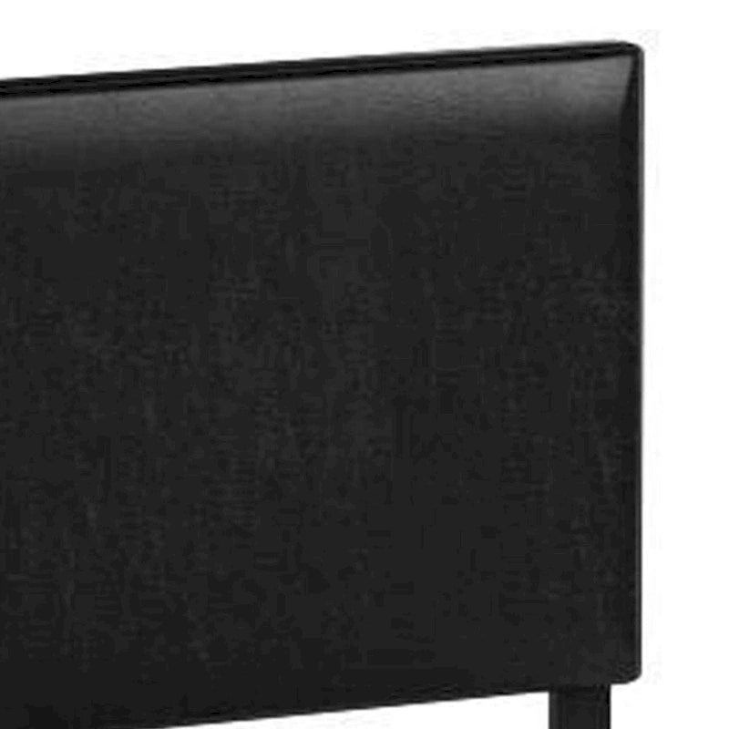 Cama tapizada tamaño King negra, cabecero y pie de cama de tela, para 2 personas