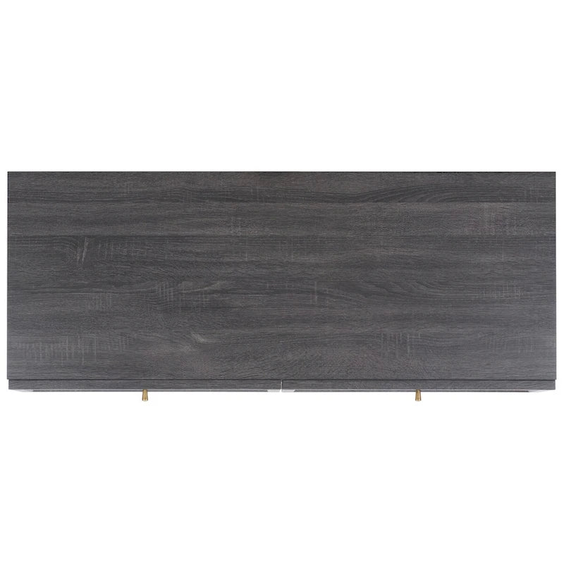 Cómoda de 6 cajones con frente de malla de ratán y tiradores dorados – Negro / Blanco blanqueado / Nogal / Roble / Negro envejecido